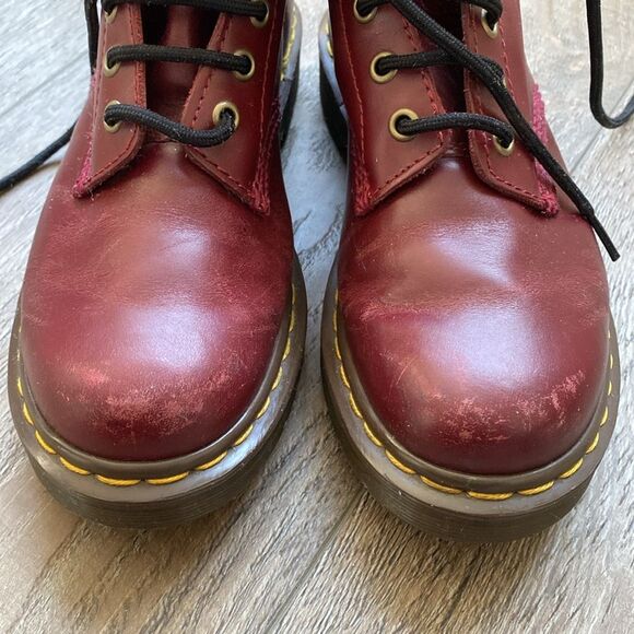 Cherry Red Dr. Martens Lace-up Combat Boots Size 38 EUR Women’s 7 Men’s 5 - Picture 8 of 8
